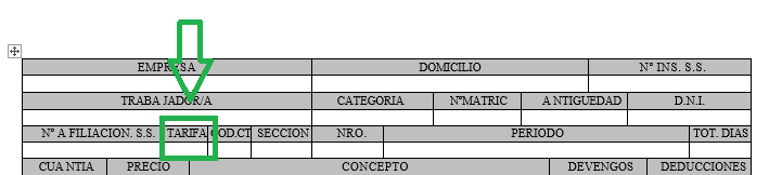 grupo de cotización en nómina